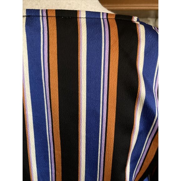 lush striped V-neck blouse Size Small NWT Bold Colors - Picture 3 of 8